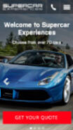 see Supercar Experiences website on mobile