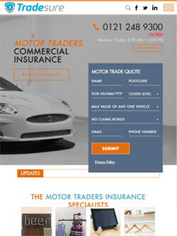 Tradesure Insurance on iPad - mobile