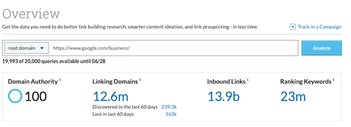 domain authority for SEO backlinks