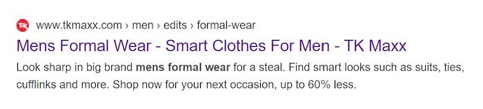 example of a websites meta description tag that is great