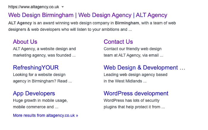 google meta description example